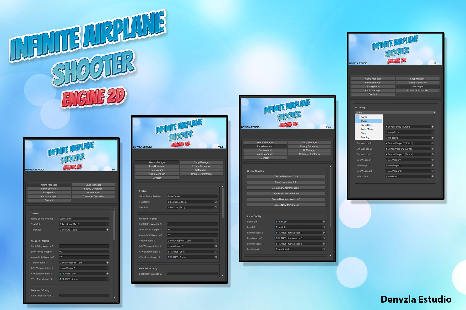 Infinite Airplane Shooter Engine 2D